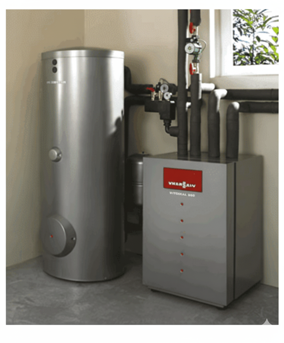 Котел Viessmann с бойлером Drazice в котельной