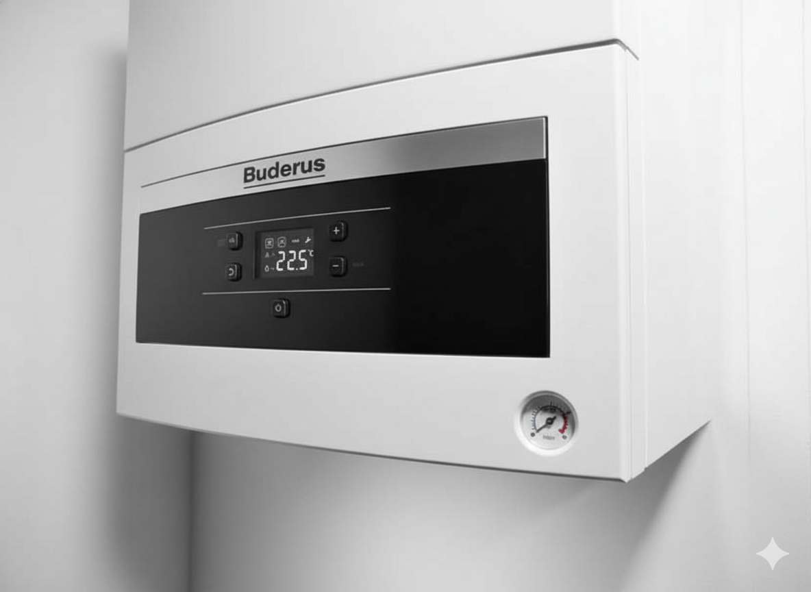 Мастер ремонтирует плату котла Buderus Logamax