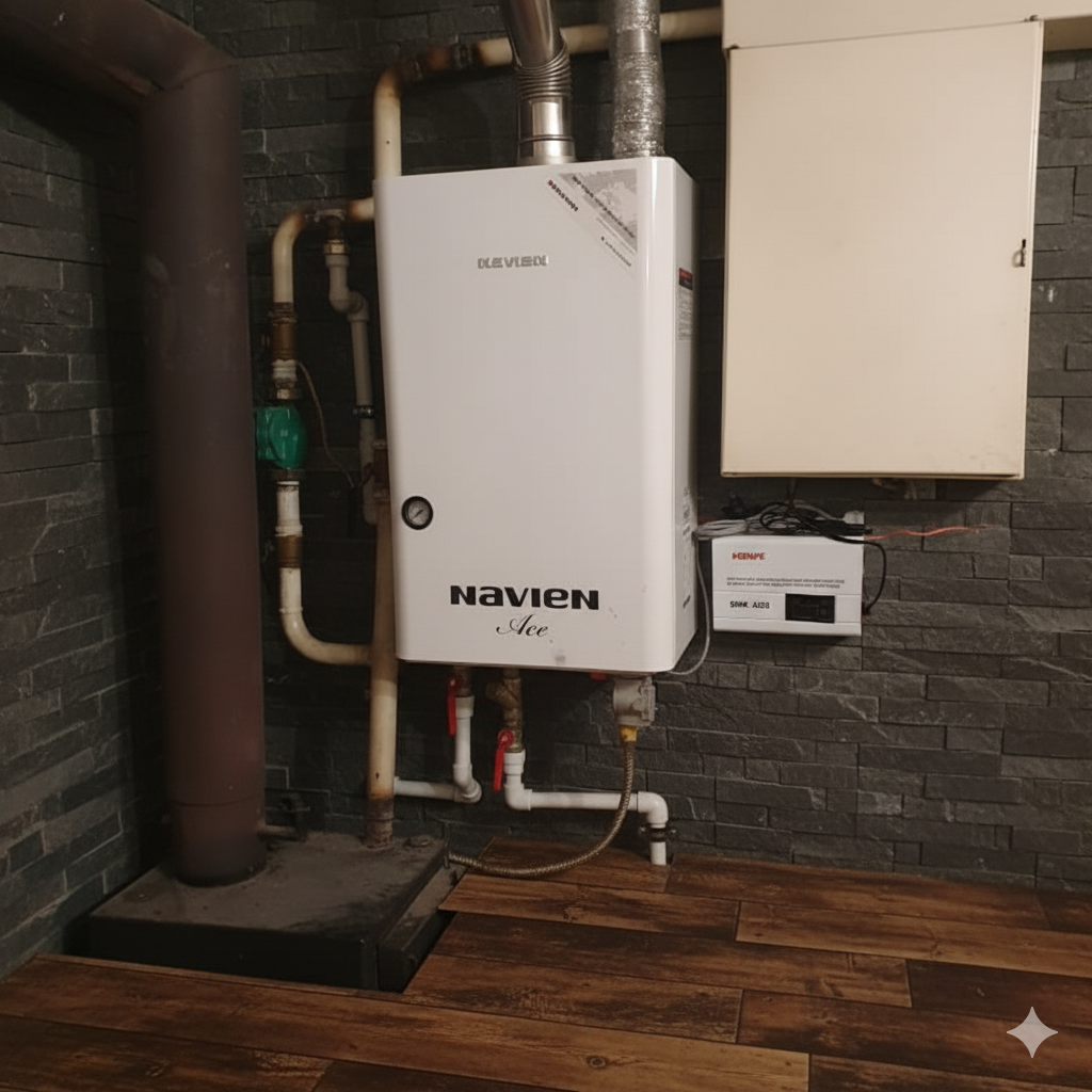 Промывка теплообменника котла Navien Ace