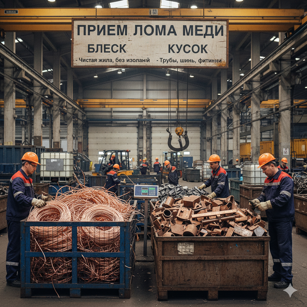 Фото чистой меди «Блеск» и «Кусок» на складе