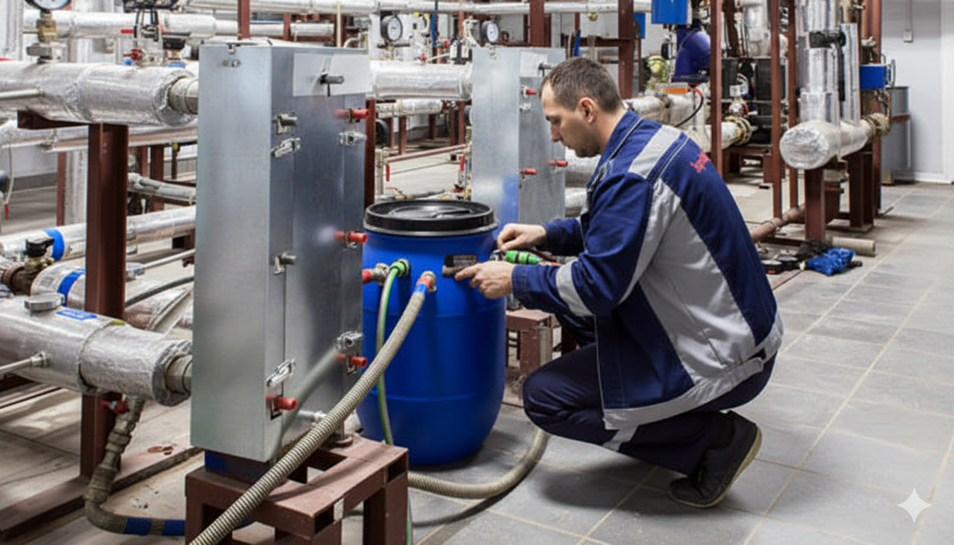 Промывка пластинчатых теплообменников в ЖК