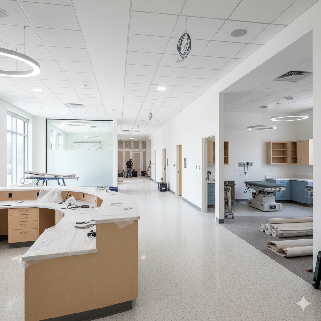 Ремонт медицинских центров и клиник под ключ в Алматы