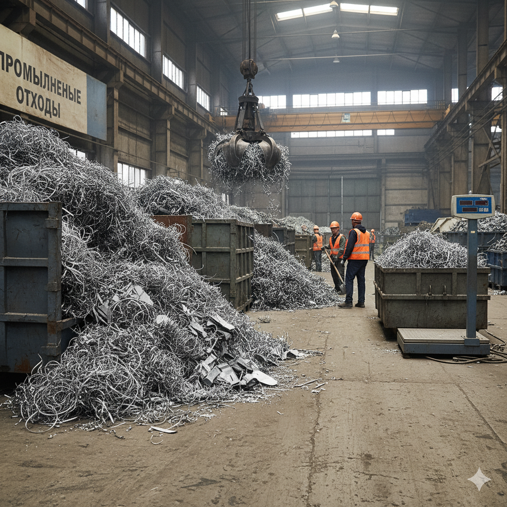 Фото алюминиевой стружки и промышленных отходов