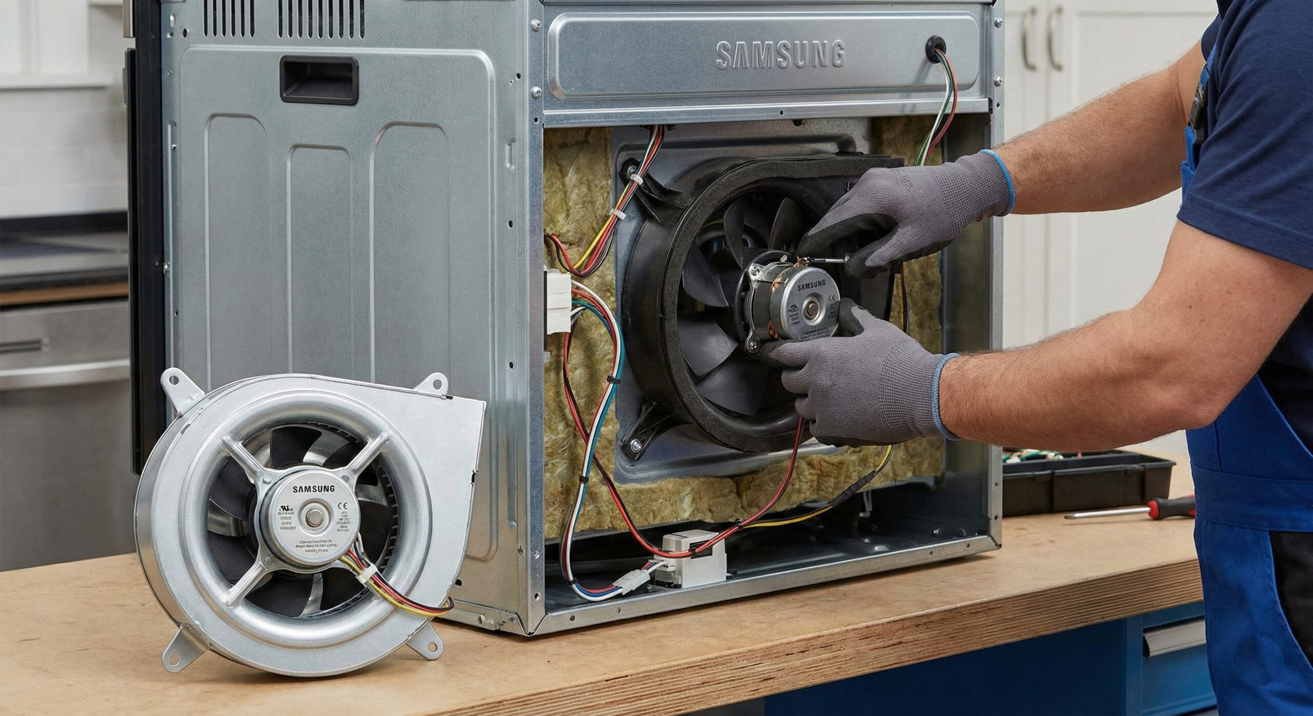 Замена мотора конвекции в духовом шкафу Samsung