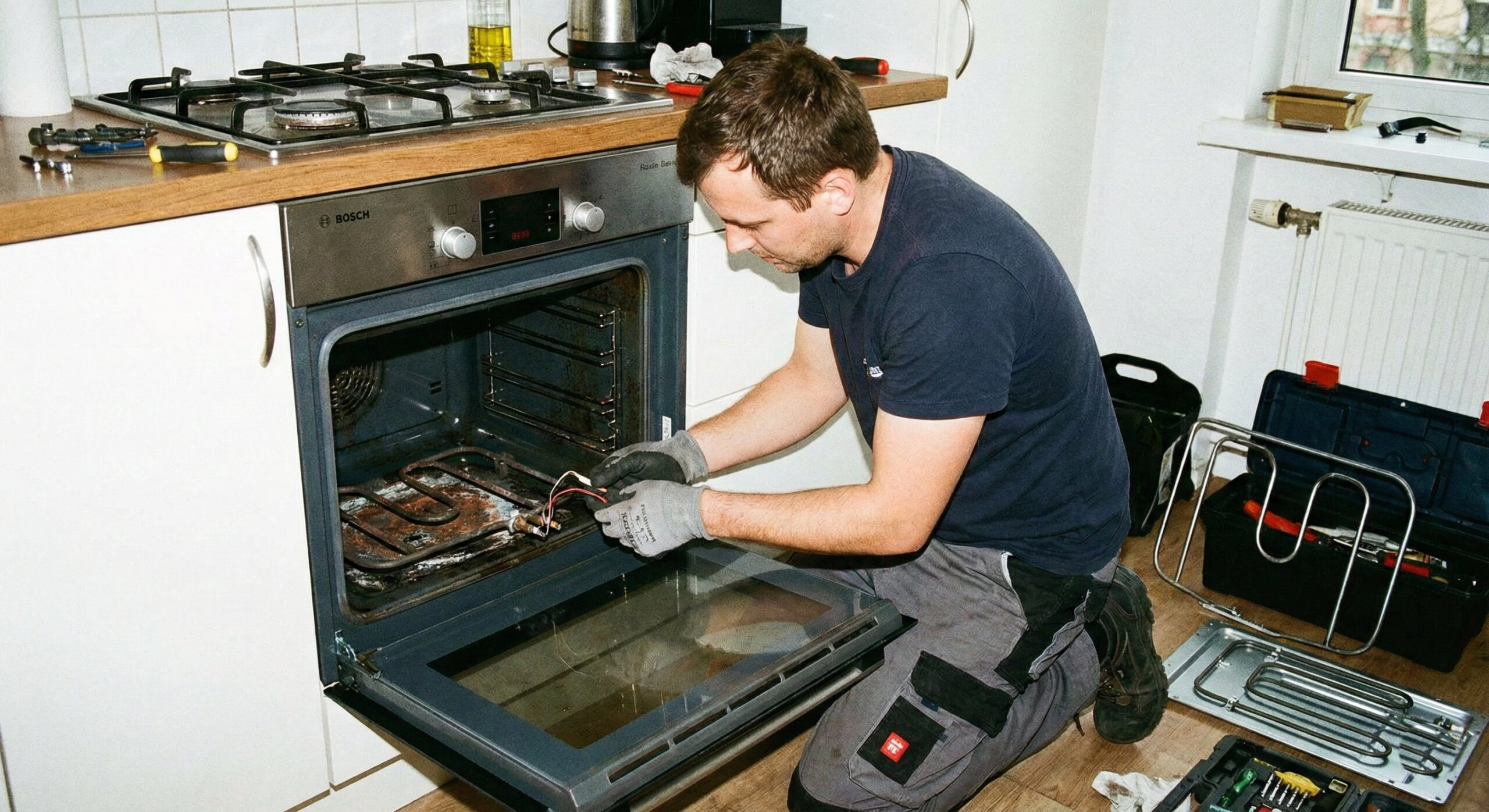 Замена сгоревшего ТЭНа в духовке Bosch в Алматы