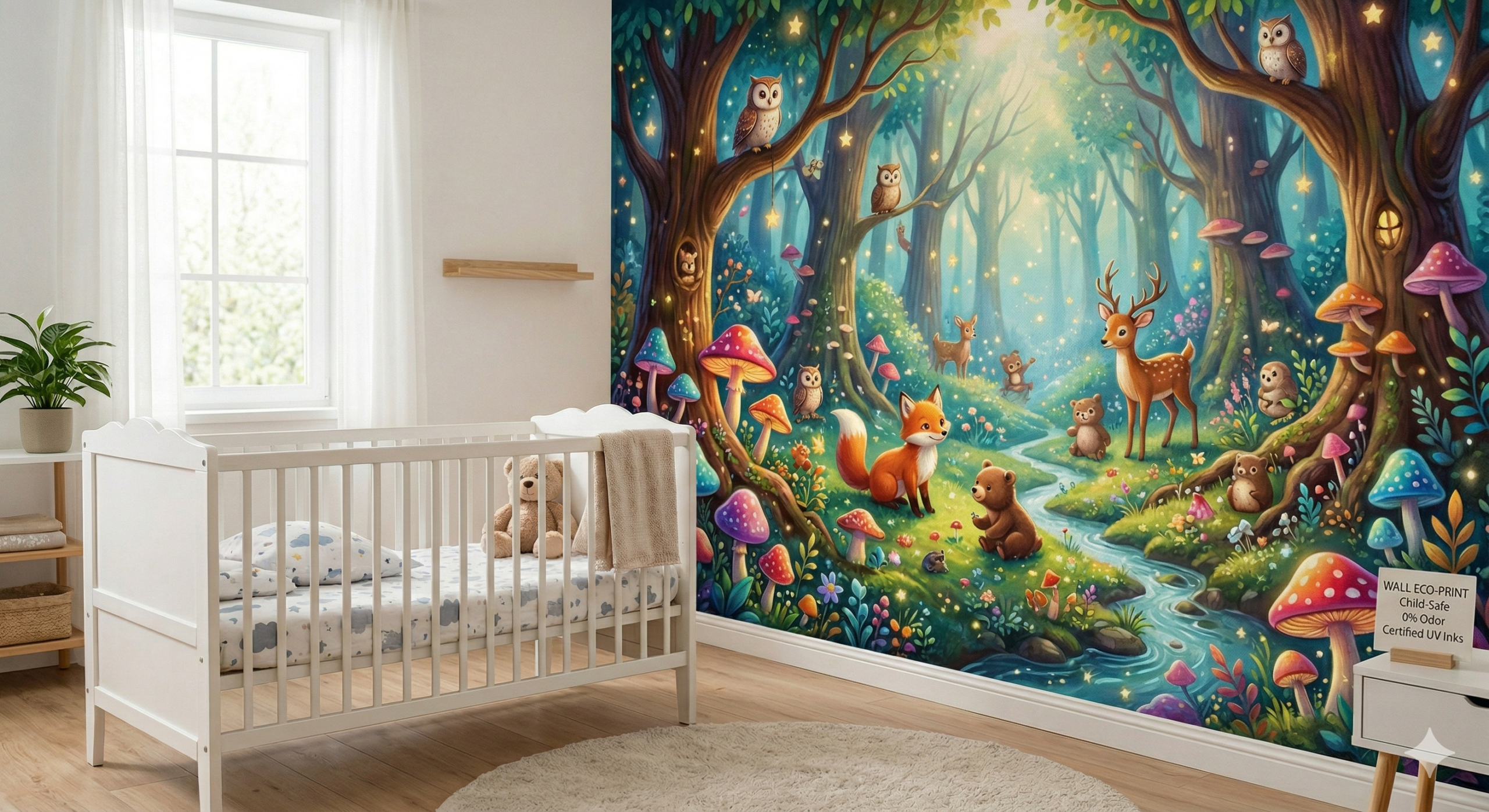 Эко-печать фрески в детской комнате