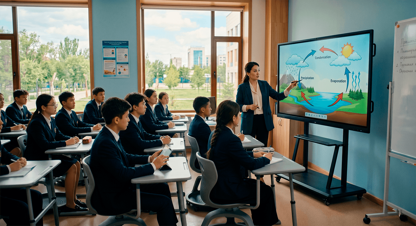 Оснащение школы панелями Promethean Nickel в Шымкенте