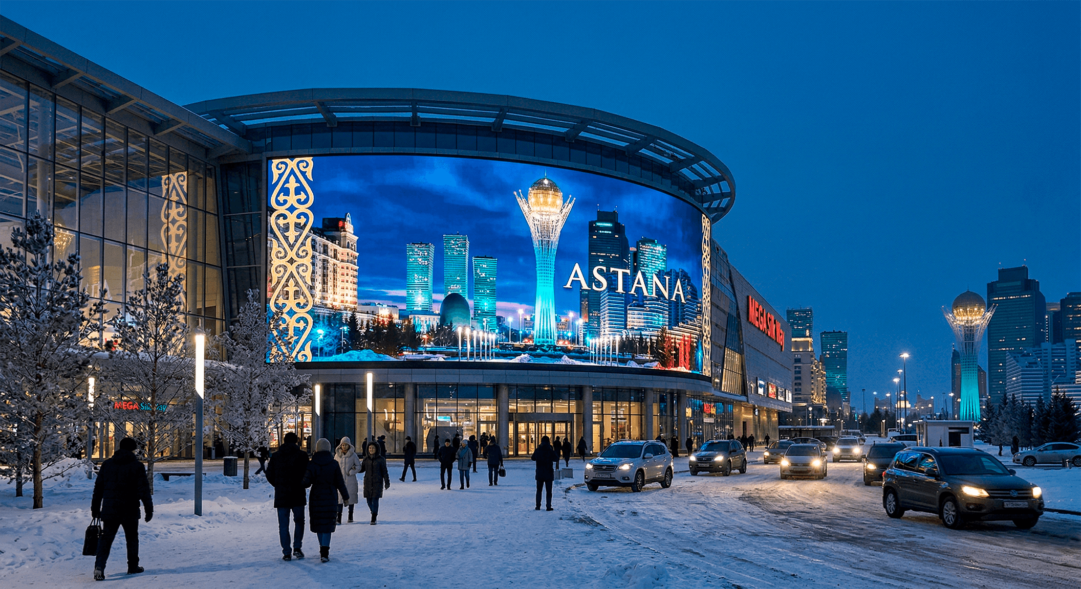 Медиафасад 450 кв.м. для ТРЦ в Астане