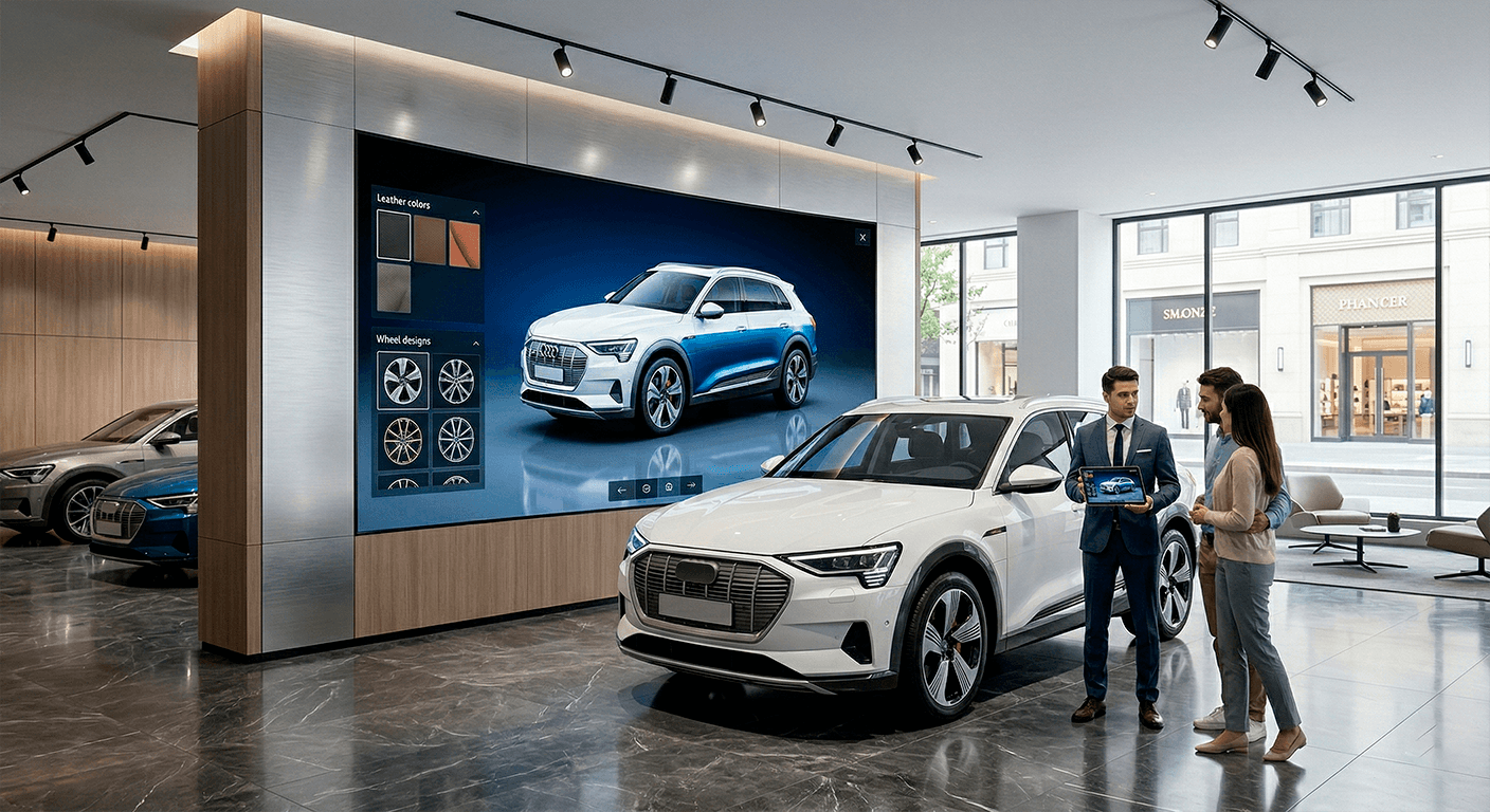 Интерьерный экран Absen NX 1.5 для автосалона премиум-класса в Шымкенте