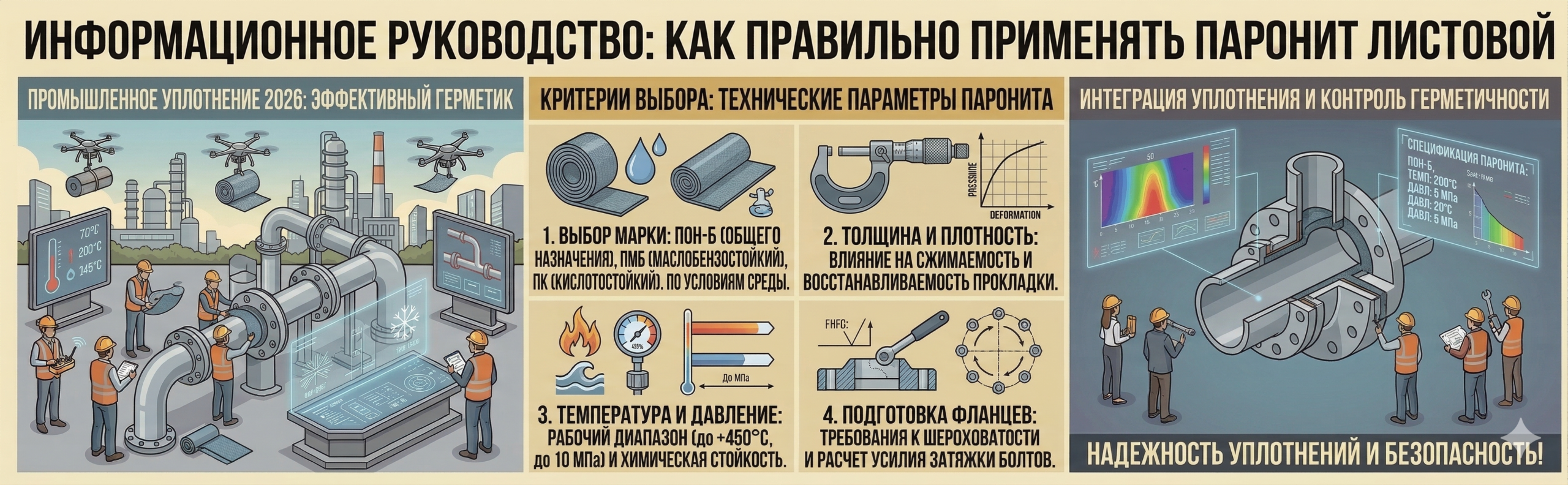 Листовой паронит различных марок