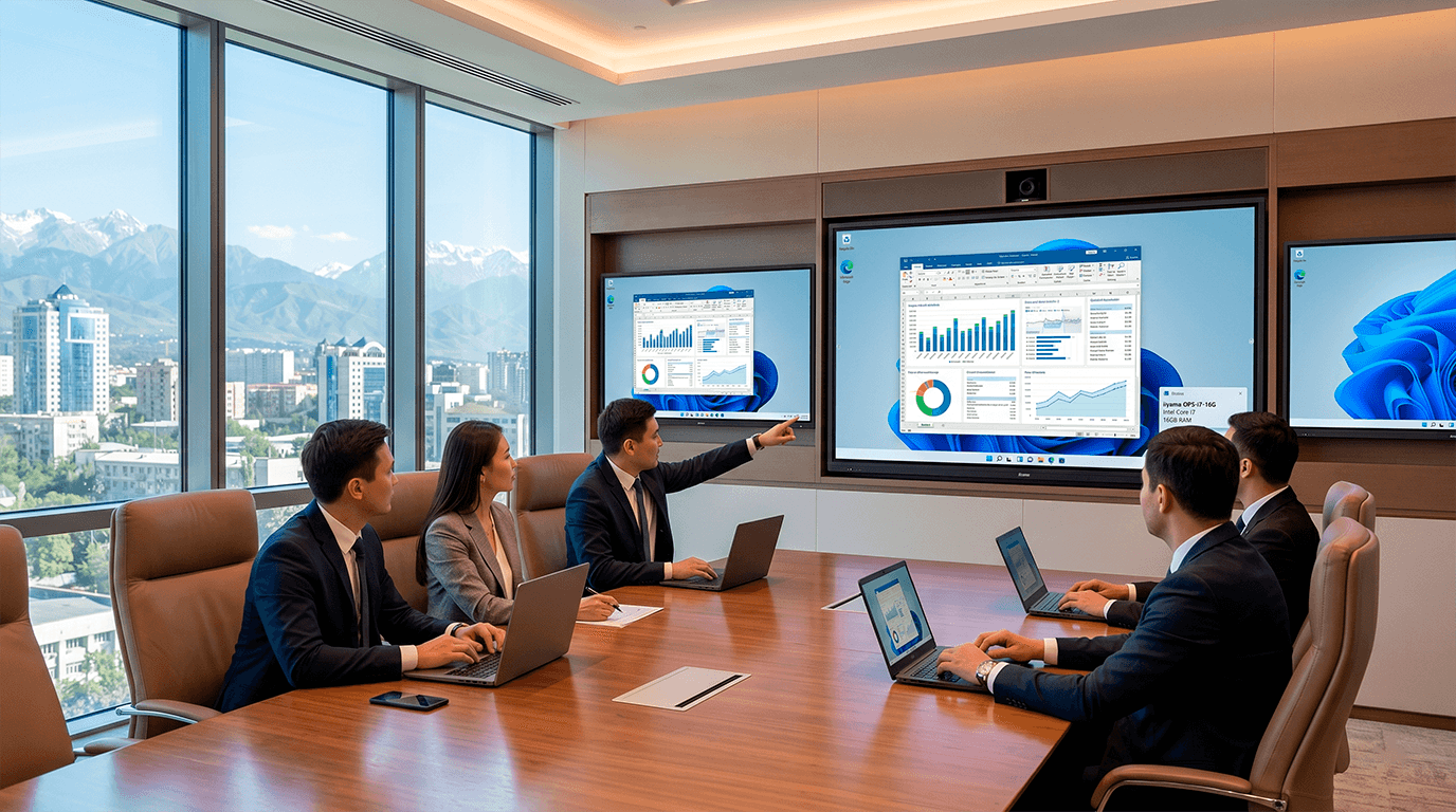 Инсталляция iiyama 86 дюймов с OPS Компьютером для зала заседаний
