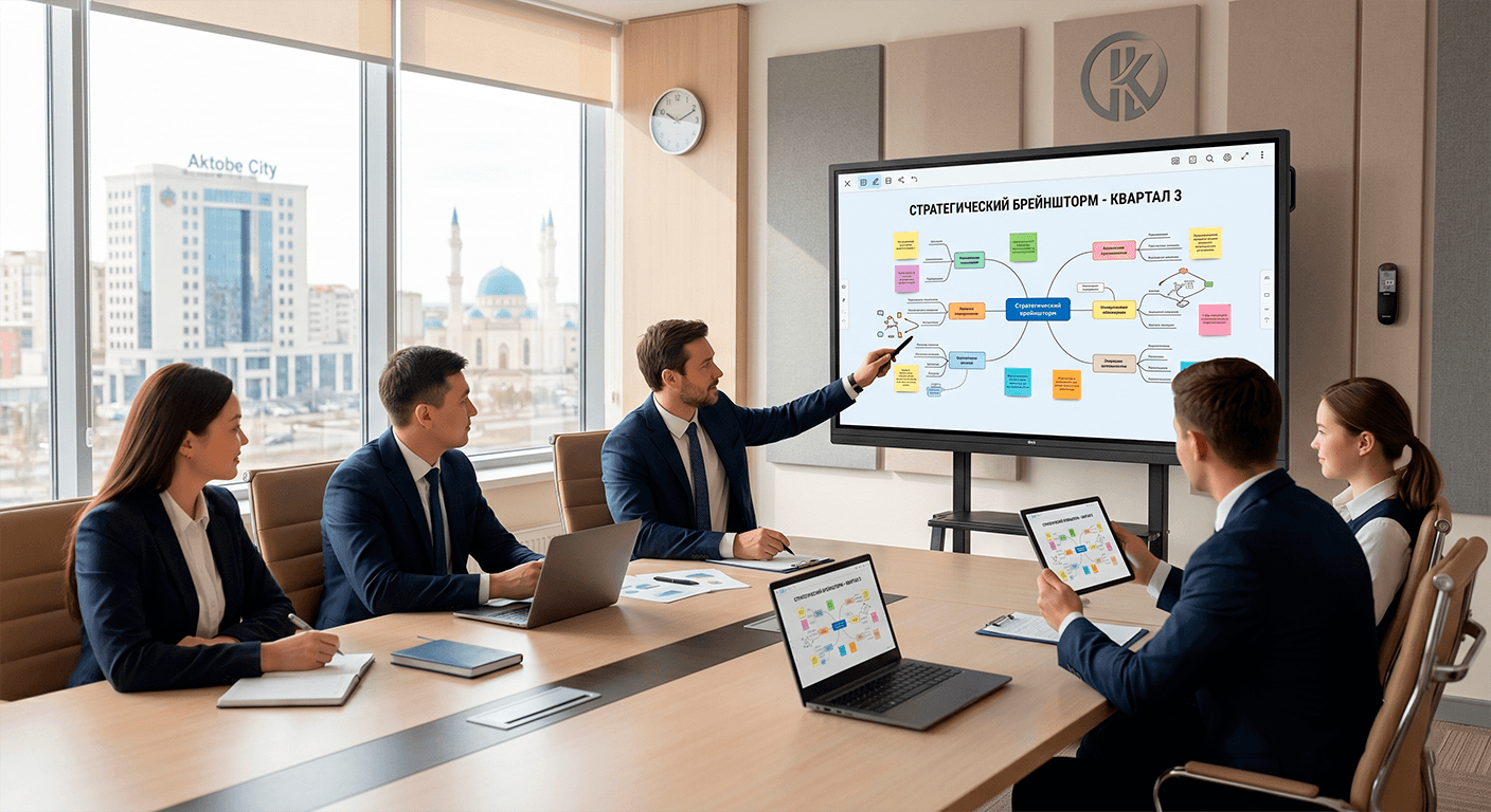 Установка Samsung Flip Pro в переговорной БЦ Актобе