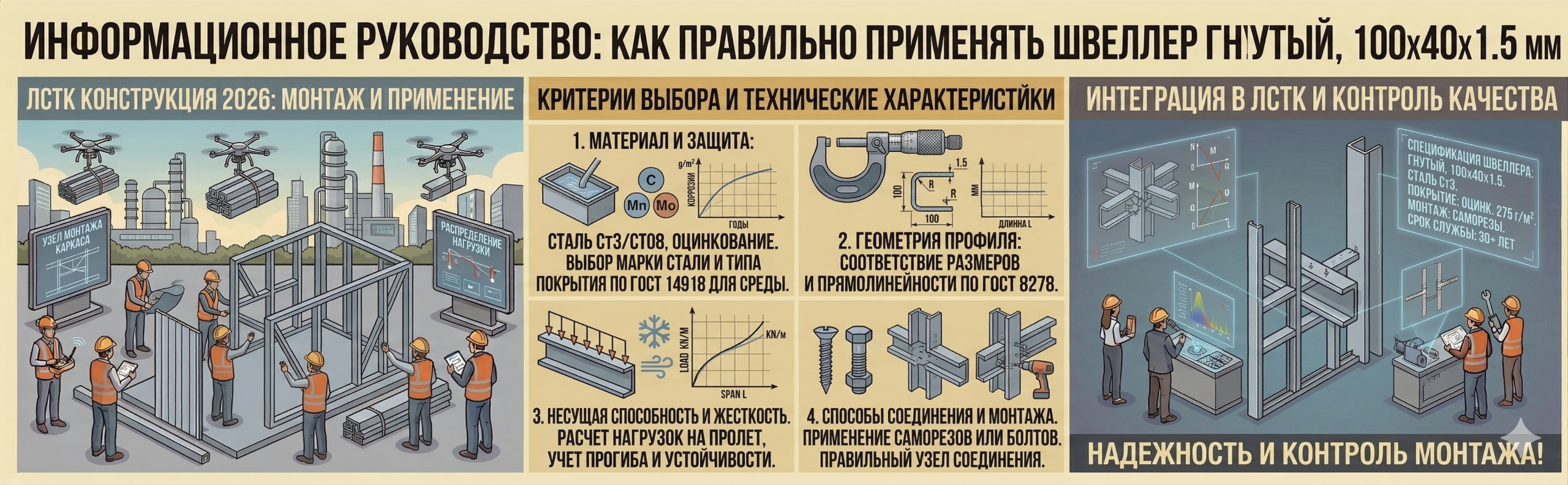 Швеллер гнутый стальной на складе
