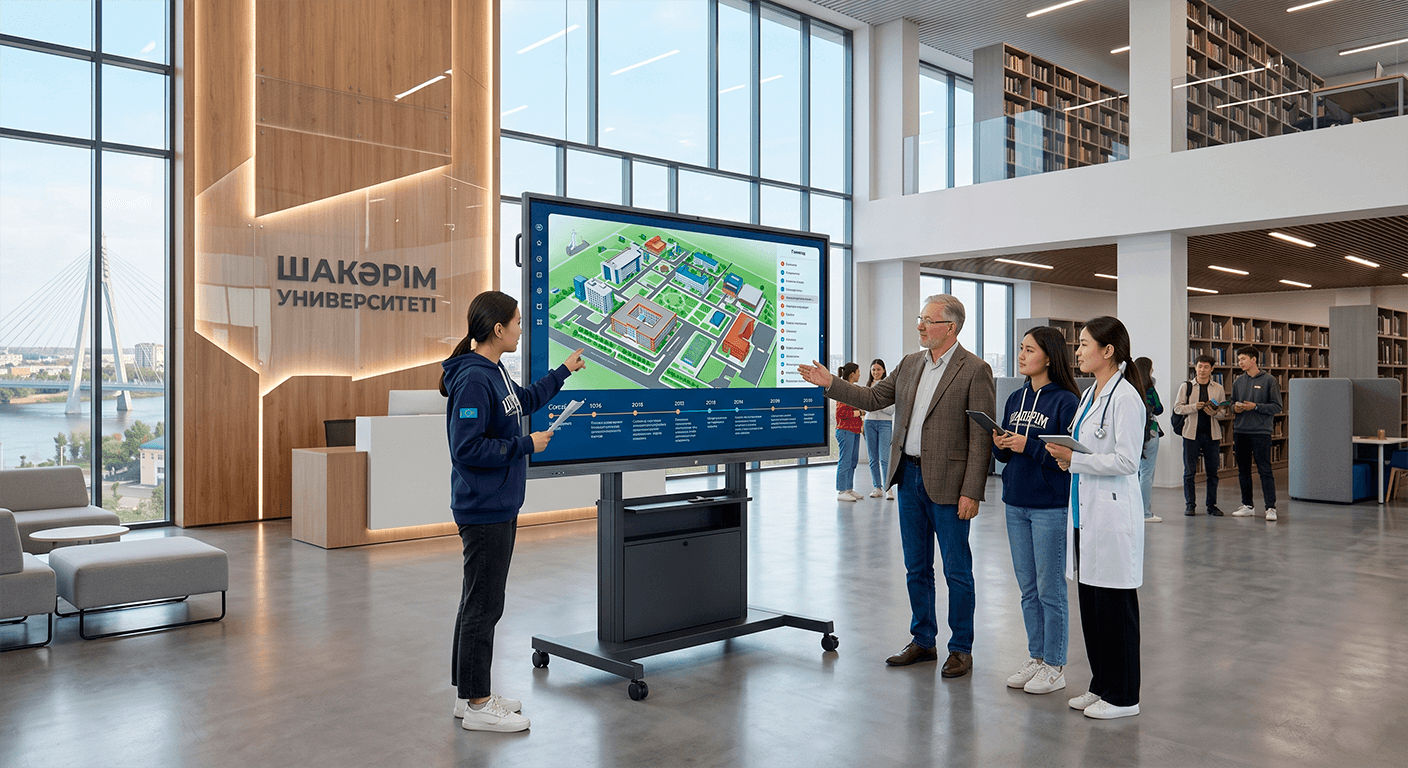 Мобильные интерактивные комплексы Dahua DeepHub для университета в Семее