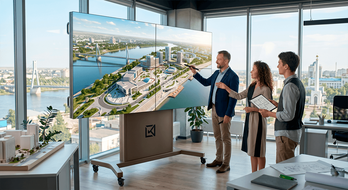 4K панель DigiTouch для архитектурного бюро в Семее