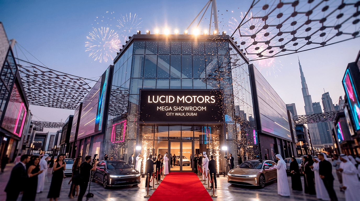Шоурум Lucid Motors в Дубае