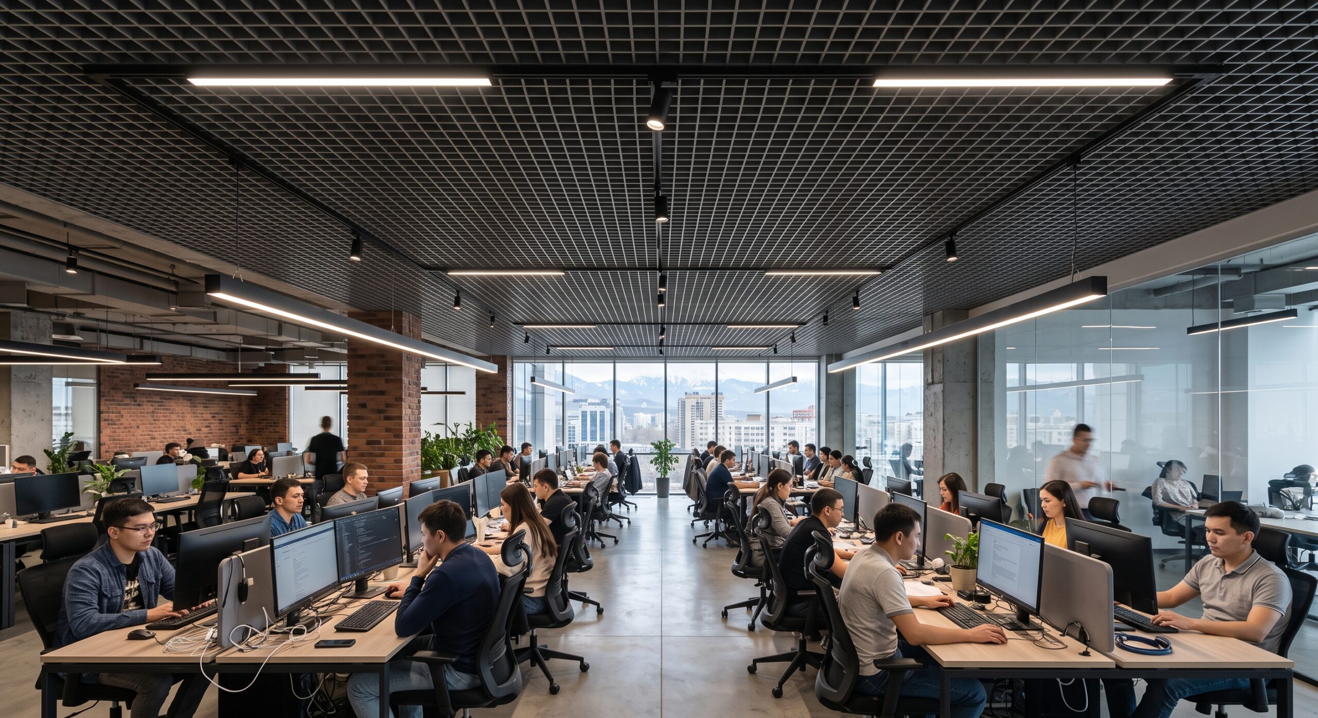 Освещение open-space 500 кв.м. в Алматы