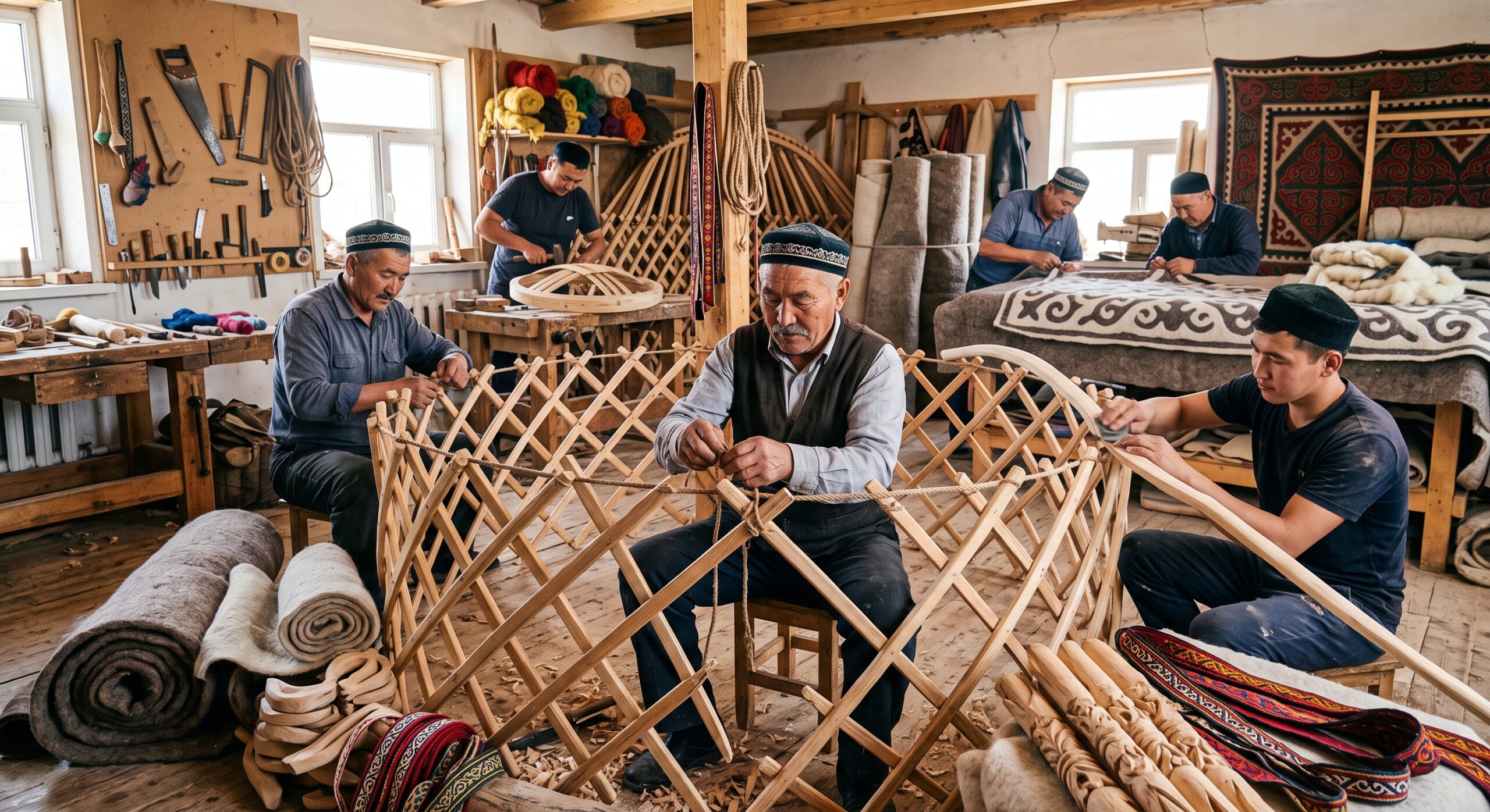 Мастера по изготовлению юрт Qazaq ui