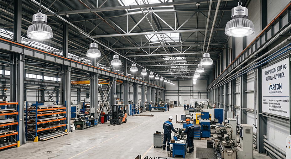 Поставка купольных High Bay светильников Varton для складского терминала БЦ