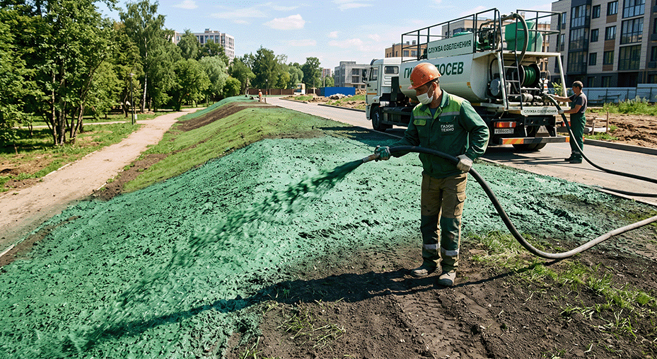 Гидропосев газона